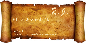 Ritz Jozafát névjegykártya